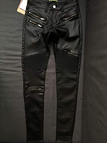 PU Leather Pants for Women Sexy Tight Stretchy Rider Leggings Black Faux Leather Pants for Women Pleather Pants Leggings with Zipper US 14 - Thumbnail 7