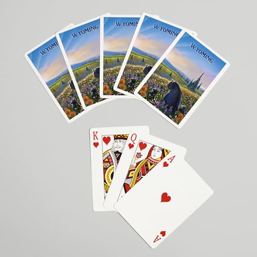 Baraja Póker Wyoming con oso en campo, 52 cartas miniatura 7
