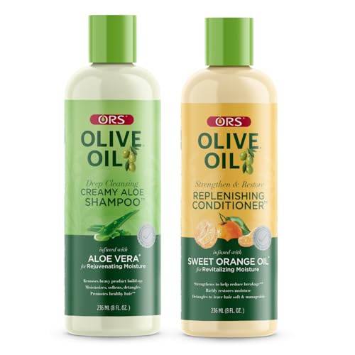 ORS Olive Oil Shampoo & Conditioner with Aloe Vera & Orange Oil for Moisture, Strengthen & Restore