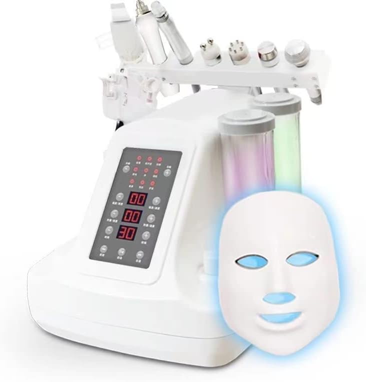 LIASH Máquina hidráulica, 7 en 1 multifunción de oxígeno de hidrógeno, máquina facial de limpieza profunda de puntos negros de poros para uso