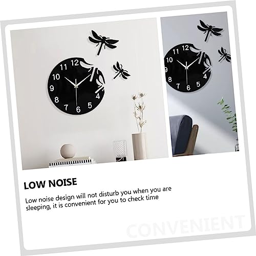 Horloge murale libellule design épuré Amosfun pour décoration raffinée - 5
