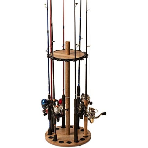 Old Cedar Outfitters Unisex-Erwachsene Round Rack Organisiertes Angelregal, rund, Fächer, Eichen, Antikes Holz-Finish Cover