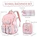 MOMUVO Girls Backpack with Lunch Box Pencil Case Set, Backpack for Girls Kindergarten Elementary Preschool Middle
