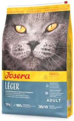 JOSERA Léger (10kg) | Katzenfutter trocken zur Gewichtskontrolle | Adult | Geflügel | Weizenfreies Premiumfutter für ausgewachsene ( steriisierte / übergewichtige ) Katzen | wenig