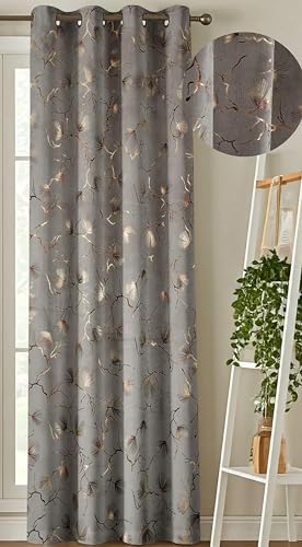 RSTC Velvet Curtains 7 Feet Long for Living Room – Door Curtains Set of 1 Pcs Panel, Velvet Curtain Blackout & Stylish Parda for Home Décor & Office Grey Colour 7 feet (48 x 84 cm) - 1 Pcs - Image 3