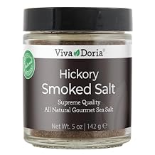 Viva Doria Hickory Smoked Sea Salt Fine Grain Hickorywood Salt 5 oz glass jar