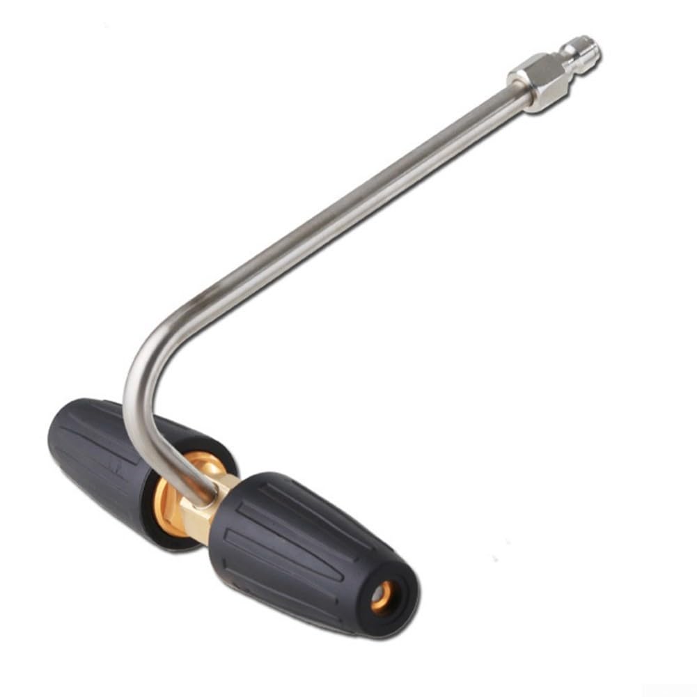 Qualoramall High Pressure Gutter Cleaner Kit with 2 Rotary Turbo Nozzles and 1/4 Inch Quick Connect for Pressure Washer Extensions up to 3300 PSI Brass Cleaning Tool