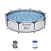 Bestway Steel Pro Max Frame Kit Piscine Rond avec Pompe filtrante Gris Clair Ø 305 x 76 cm