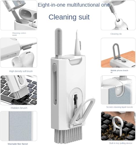 8-in-1 Laptop Keyboard Cleaner Cleaning Kit, Electronics Screen Cleaner Repair Tool with 3 in 1 Earbud Cleaner Pen, Camera Lens Pen