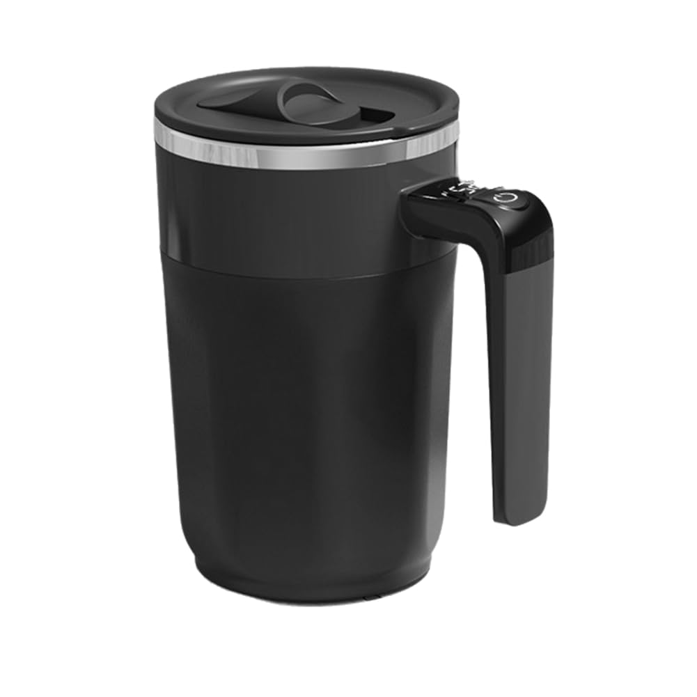 Vjsujehgy Magnetic Electric Stir Coffee Mug LED Temperature Display Coffee Cup 316 Stainless Steel Magnetic Temperature Coffee Stirring Mug Portable Mixing Mug Self Stirring Coffee Mug A