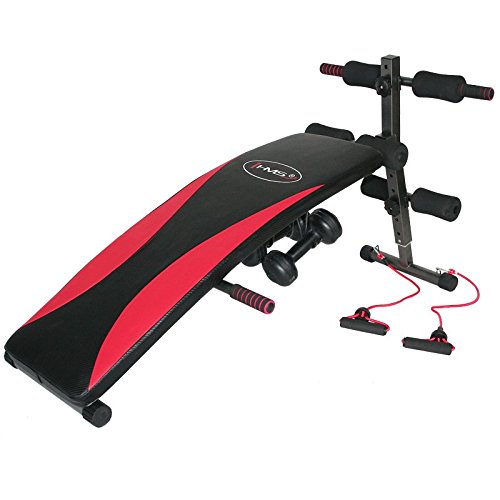 Banc de Musculation Abdos L8355 HMS avec Haltères et Extenseurs Home Gym Abdominaux