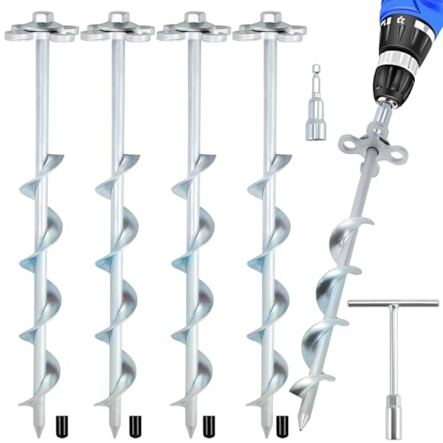 Ciyivak Ground Anchors Screw in – 4 Pack Spiral Tent