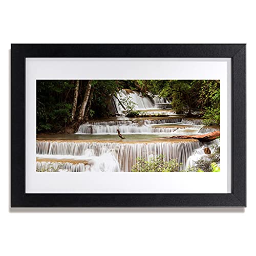 Cascade nature forestière affiche encadrée 30x20 salon et chambre