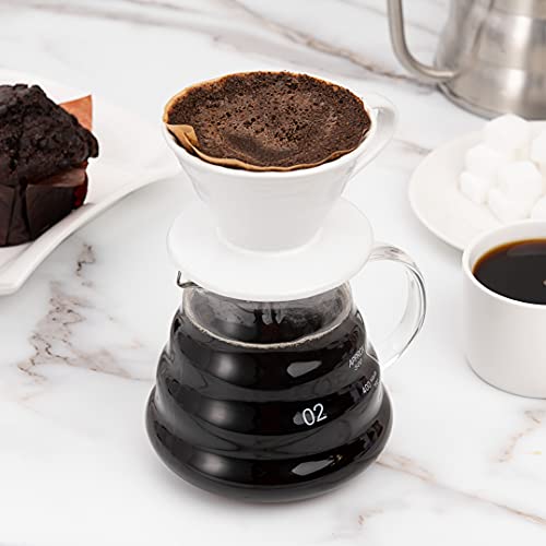 Restaurantware Restpresso 22 Ounce Coffee Carafe, 1 Insulated Coffee Server - Push-Button Top, Wide Spout, Clear Glass Coffee Pitcher, Built-In Handle, Leakproof #TOP3