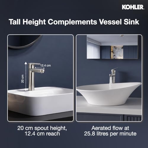 Image of Kohler July Comfort Height Tall Lav Faucet Without Drain