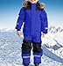 Baby Snowsuit Boy Winter One Piece Fleece-Lined Western Outfit For Girls Outdoor Windproof Ski Jumpsuit Waterproof Fashion Snowsuit Youth Clothing 1-15 Years Royal Blue-160