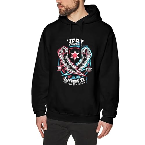 Men's C'm Music Punk Long Sleeve Pullover Hoodie Sweatshirt,Soft