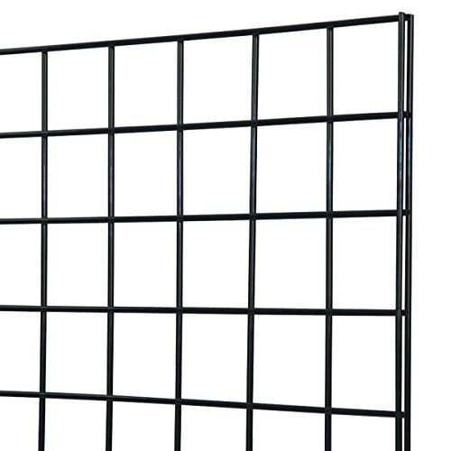 Only Garment Racks #1898B Grid Panels - Perfect Metal Grid for Any Retail Display, 2\' Width x 5\' Height, 3 Grids Per Carton (Black) (Pack of 3)