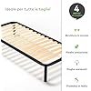 Rete Letto Singola 90x200 Ortopedica - Doghe In Legno, Alta 35 Cm, Con Piedi, Produzione Italiana - Foto 8