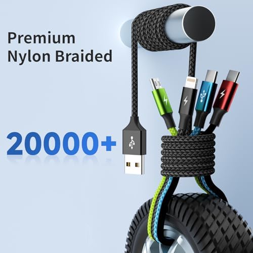 4 in 1 Multi Charging Cable, 2 Pack 5FT Charging Cords for Multiple Devices — view 8