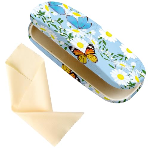 Image of Glasses Case Hard Shell,Portable Protective Eyeglasses Case, Eyeglass Holder Box with Cleaning Cloth,for Women Men