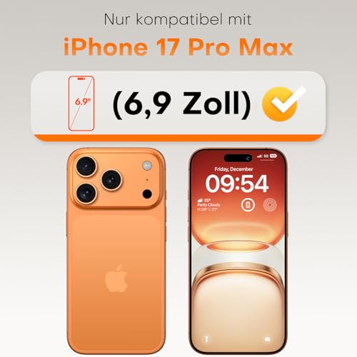TOCOL für iPhone 17 Pro Max für Panzerglas 6,9 Zoll, Full Screen Automatische Installation 9H Folie Stoßfest Kratzfest Anti-Fingerabdruck Blasenfrei, Kompatibel mit Hülle, 2 Stück