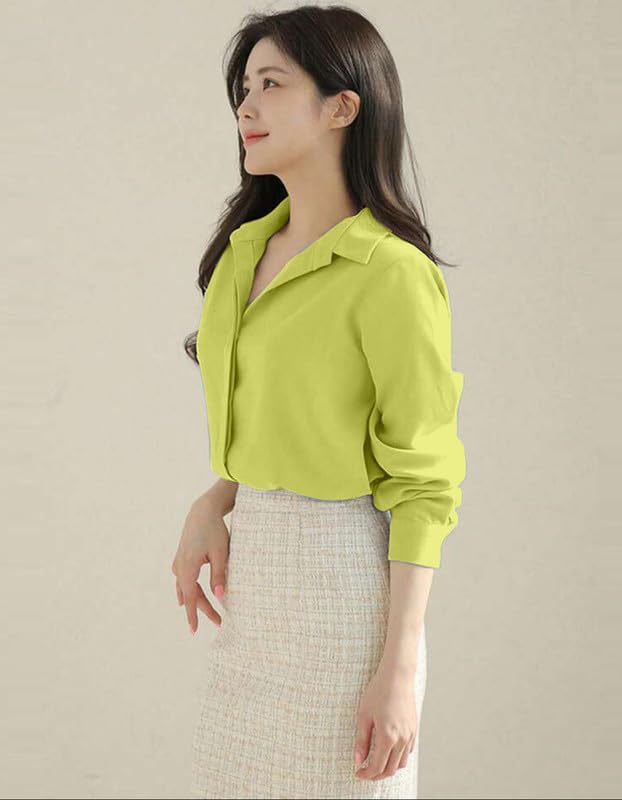 Image of Women's Regular Fit Korean Style Shirts | Stylish Western Shirt with Concealed Placket | Casual & Office Wear Shirt for Women