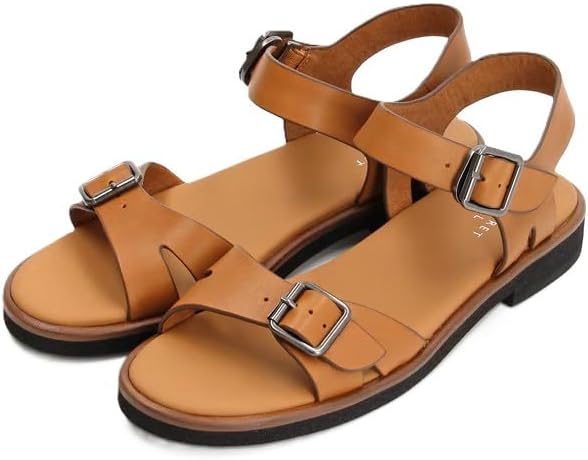 Amazon | アンクルストラップフラットサンダル2959 | ファッションサンダル