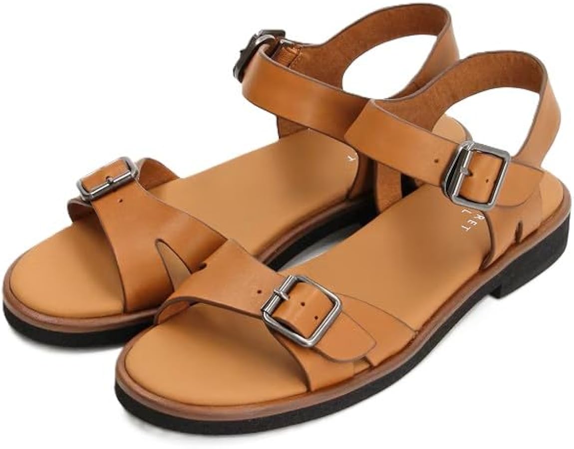 Amazon | アンクルストラップフラットサンダル2901 | ファッションサンダル