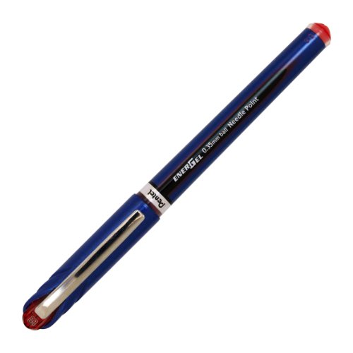 Pentel Energel Euro Ballpoint Pen, 0.35Mm Needle Tip, Red Ink (Bln23-B) #TOP21