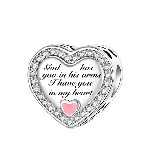 Image of LUXILLA Love You Best Friend Grandma Wife Heart Charm 925 Sterling Silver Charms Fit for Bracelets Necklace Jewelry Gift for Women