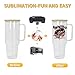 AGH 40oz Sublimation Glass Tumbler with Handle, 4pcs Clear Sublimation Glass Cups Blanks with Bamboo Lid & Plastic Straw, Reusable Iced Coffee Cup Fits in Car Cup Holder