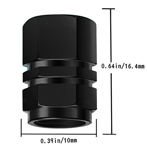 Aiex 8 Packs Aluminum Tire Valve Stem Caps With Gasket Universal Hexagon Valve Covers Replacement For Cars, Suv, Bike, Bicycle, Motorcycles, Airproof, Screw-On, Easy-Grip(Black) #TOP1