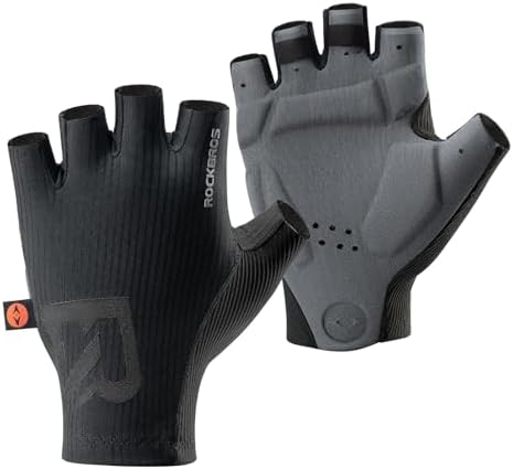 ROCKBROS Cycling Gloves Half Finger Gel Padded Breathable Fingerl...