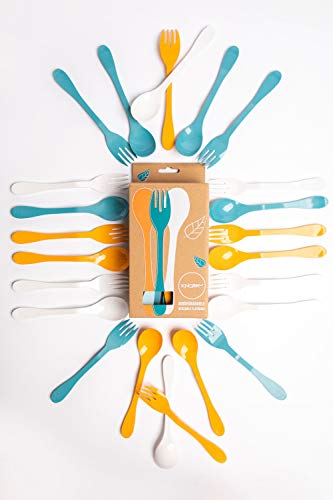 Knork Eco Plant Based 24 Pack Reusable Bamboo Flatware Set