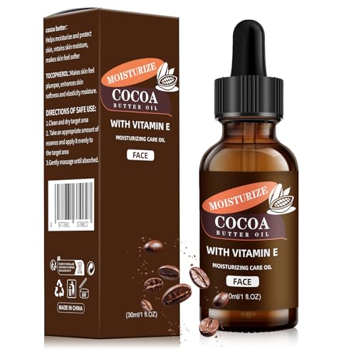 Image of Cocoa Butter Face Oil, Moisturizing Care Oil for Face with Vitamin E, Pure Cocoa Facial Oils Blend, Rosehip Oil Fragrance, Soft & Smooth Skin, Face Skin Care Oil, 30ml