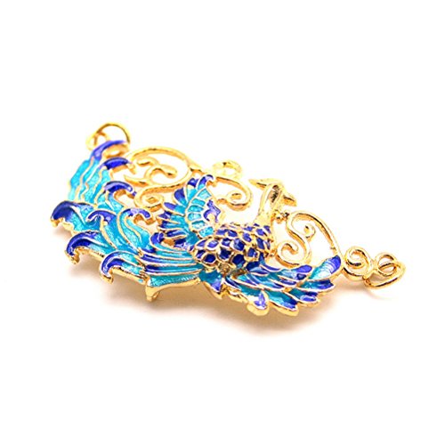 So Beauty - Colgante de plata de ley 925 esmaltada para ropa, pulsera de pavo real, joyas de oro y azul