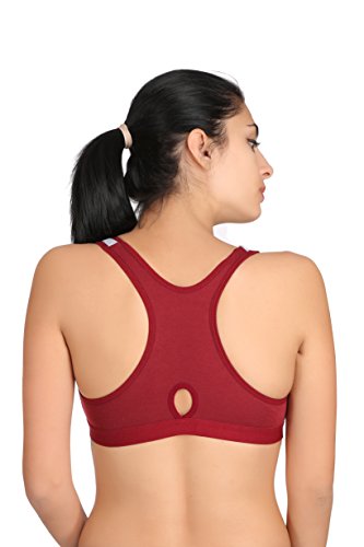Image of Women's Cotton Lycra Blend Sports Bra, Regular Everyday Bra|Full Coverage Bra|Yoga Fitness Bra Exercise Gym Bra No Padded Sports Bra