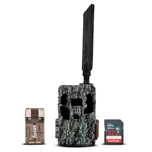 Browning Trail Camera Defender Pro Scout Max HD Cellular Trail Camera with Smart IR Video Bundle with 32GB Ultra SDHC UHS-I Memory Card and High Speed USB 2.0 Card Reader (3 Items) - Browning