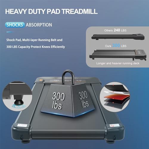 Image of Under Desk Treadmill Walking Pad with Remote Controll, Heavy Duty 2.5HP 300LBS