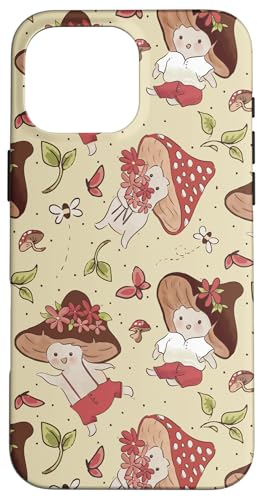 Kawaii Mushroom Fairy Pattern For Women Cute Hello Autumn �X�}�z�P�[�X iPhone 16 Pro Max �p