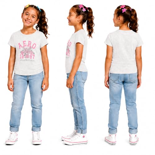 Image of Girls T Shirts - Soft Cotton Blend Short Sleeve Cute Graphic Tees - Classic Crewneck Logo Tee Girls Shirts (Sizes: 7-16)