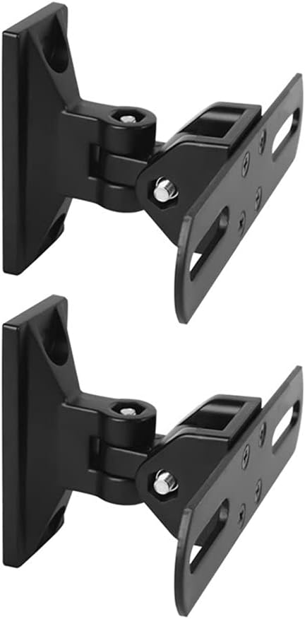 Entertainment Center Shelves Audio Stand Wall Mounted Small Speaker Stand Media Equipment Stage Rack Wall Mounted Speaker Stand 2 Pack Suitable for DVD Players, Cable Boxes (Brass)