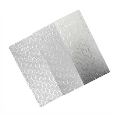 6 Stück Messerschärfsteine, 80# 150# 400# 1000# 2500# 3000# Diamantschärfsteine mit extra feiner/grober Platte für Küchengeräte und den Außeneinsatz