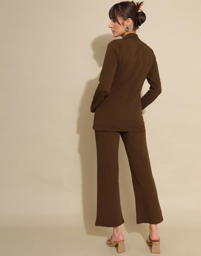 Image of SIRIL Women's Standard Length Co-Ord Set Polyester Blazer And Trouser Pant Set | Two Piece Co Ord Set | Office Wear Co Ord Set