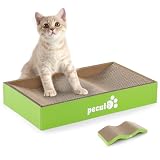 Pecute Griffoirs Chats en Carton Ondulé, Grattoir pour Chat avec Herbe à Chat, Griffoir Chats Résistant à l'usure, Tapis Griffoir de Grattage,Jouer et Dormir, Protection Canape Chat, L