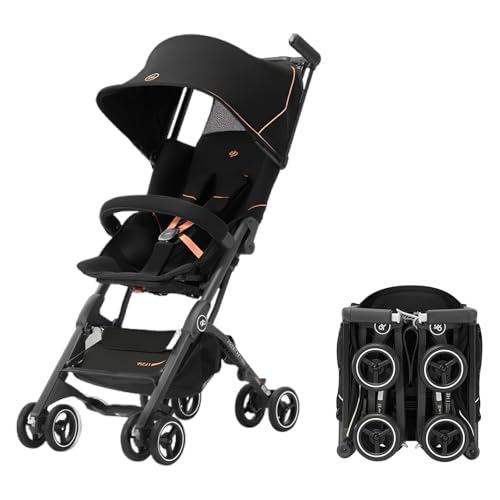 Image of gb Pockit+ All-Terrain, Ultra Compact Lightweight Baby pockit Travel Stroller for Babies & Toddlers, Carry-On Flight Luggage Compliant, Black Orange