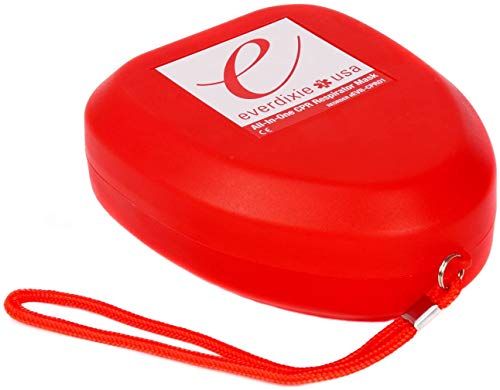 Ever Ready First Aid Cpr Rescue Mask, Adult/Child Pocket Resuscitator, Hard Case With Wrist Strap, Gloves And Wipes – 5 Pack #TOP2