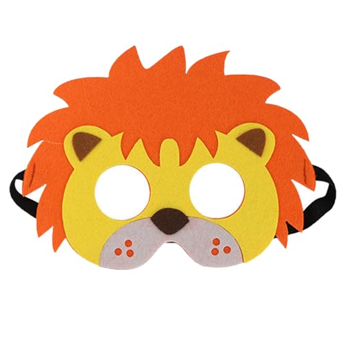 Jtnohx Masques Animaux en Feutrine, 10 Masques d'Halloween Enfant, Accessoires de Fête D'anniversaire Costume D'animaux(Lion masques)