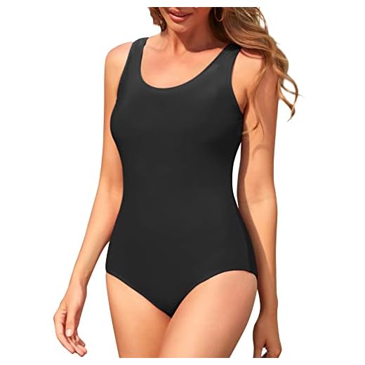 Zando Womens One Piece Bathing Suit for Women Tummy Control Plus Size Swimsuits Period Swimwear Swim Suit Athletic Swimsuits for Women Womens Bathing Suits Tummy Control A Black 12-14